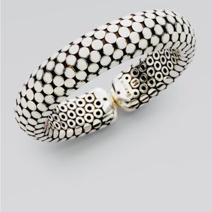 JOHN HARDY CLASSIC DOT FLEXIBLE CUFF SOLID STERLING SILVER BRACELET